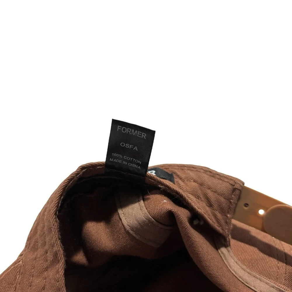 FORMER Men's Spell Out Logo Snap Back Hat Brown Size OSFM